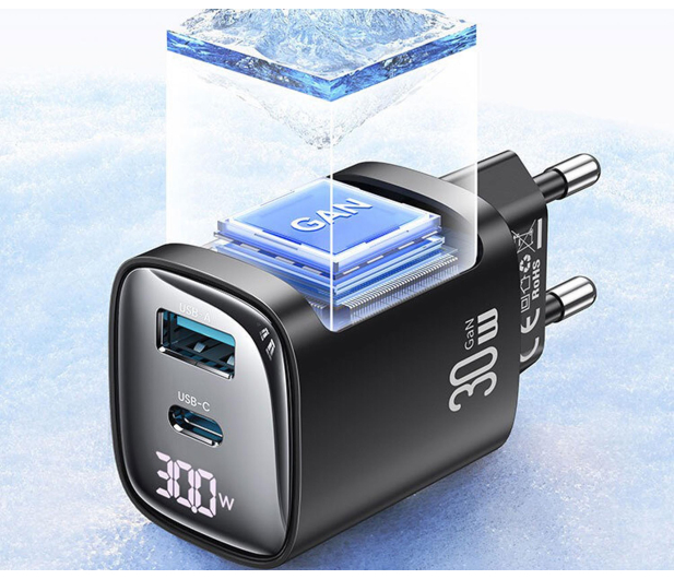 USAMS 30W GaN USB-C/USB-A Fast Charging XC czarna - 1471727 - zdjęcie 2